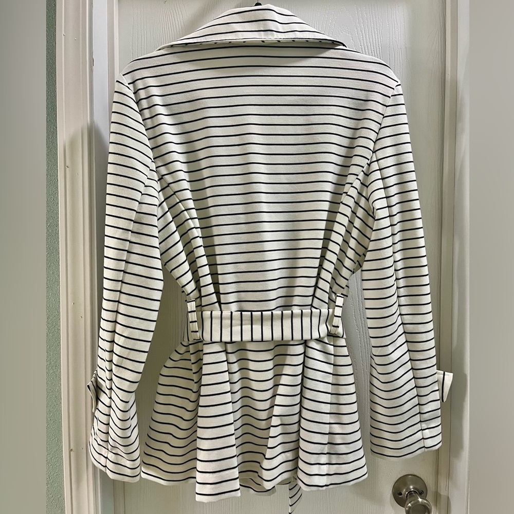Striped Belted Jacket - Picture 3 of 6